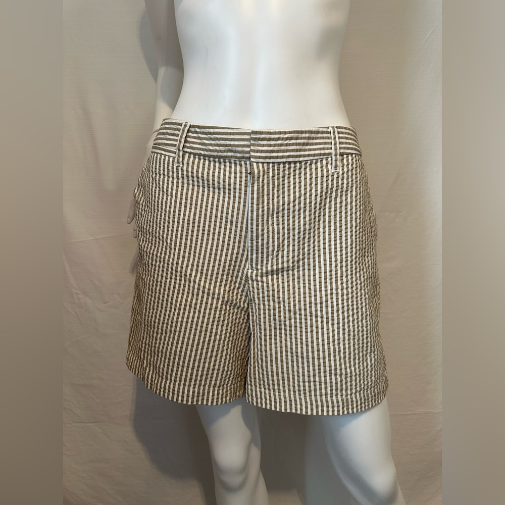 A New Day Cream/Brown Striped Chino Shorts